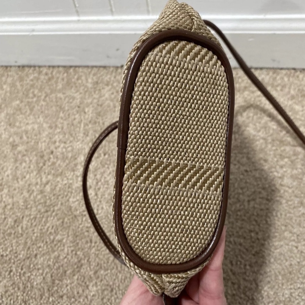 LIZ CLAIBORNE Beige And Brown Rattan Crossbody Bag Purse Shoulder Bag - Picture 9 of 11